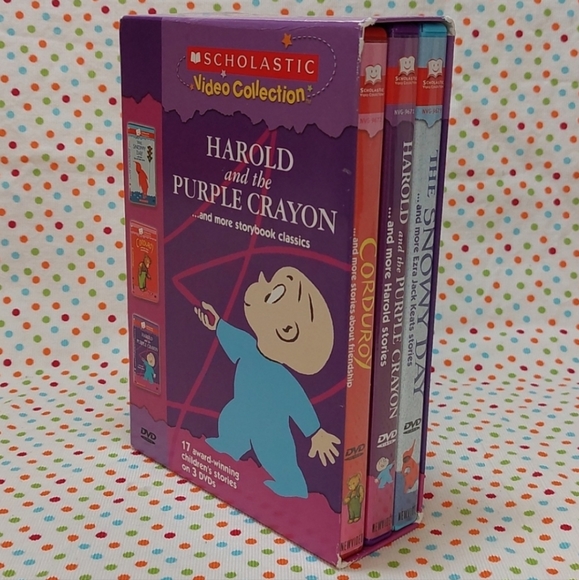 Scholastic Video Collection▪︎Harold and the Purple Crayon▪︎3 DVDset - Picture 1 of 12